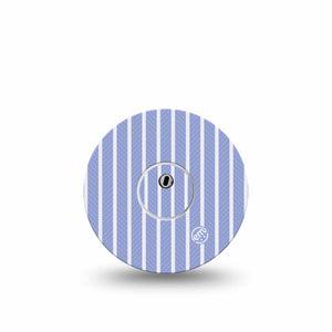 ExpressionMed Blue Stripes Freestyle Libre 3 and Libre 3 Plus, Single Tape and Single Sticker Peaceful blue white stripes Accessories for Continuous Glucose Monitor