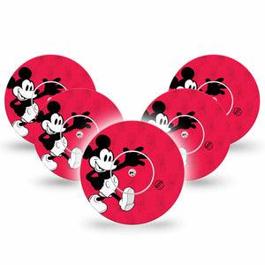 ExpressionMed Magical Mouse Freestyle Libre Tape, Abbott Lingo,  5-Pack Tape and 5-Pack Sticker Public Domain Mickey Mouse Fixing Ring Tape Continuous Glucose Monitor Design