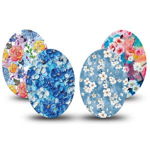 ExpressionMed Sakura Sky Variety Pack Medtronic Guardian Enlite Universal Oval 4-Pack  Tape Variety Sakura Petal Showers, Plaster CGM Design