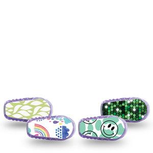 ExpressionMed Lucky Charms Variety Pack Dexcom G6 Sticker 4-Pack Sticker Green Patterned Mixture, Decorative Decal CGM Design