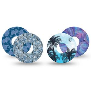 ExpressionMed Seaside Breeze Variety Pack Freestyle Libre 3 and Libre 3 Plus Tape, 4-Pack Tape Variety Beach Day Inspired, Adhesive Tape Continuous Glucose Monitor Design