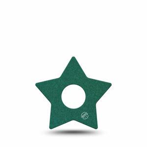 ExpressionMed Forest Green Freestyle Libre 3 and Libre 3 Plus Star Shape Tape, Single Tape Pantone Color, Patch CGM Design