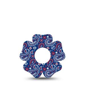 ExpressionMed Independence Paisley Infusion Set Flower Shape Tape 5-Pack Tape Classic Paisley Pattern, Plaster Continuous Glucose Monitor Design