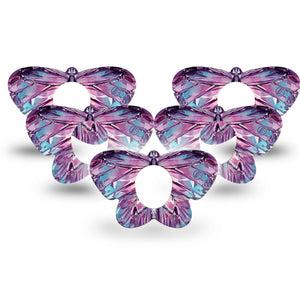 ExpressionMed Crystal Butterfly Dexcom G7 and Dexcom Stelo Glucose Biosensor System Butterfly, 5-Pack gem butterfly design Adhesive Tape for Continuous Glucose Monitor