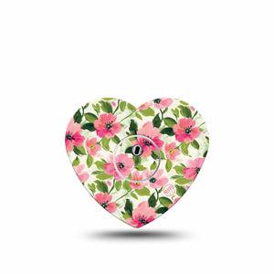 ExpressionMed Painter’s Cosmos Freestyle Libre 3 and Libre 3 Plus Heart, Single Tape and Single Sticker Muted tone florals Patch for CGM