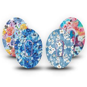 ExpressionMed Sakura Sky Variety Pack Dexcom G6 Tape 4-Pack Tape and 4-Pack Sticker Variety Blossoming Florals, Plaster Continuous Glucose Monitor Design