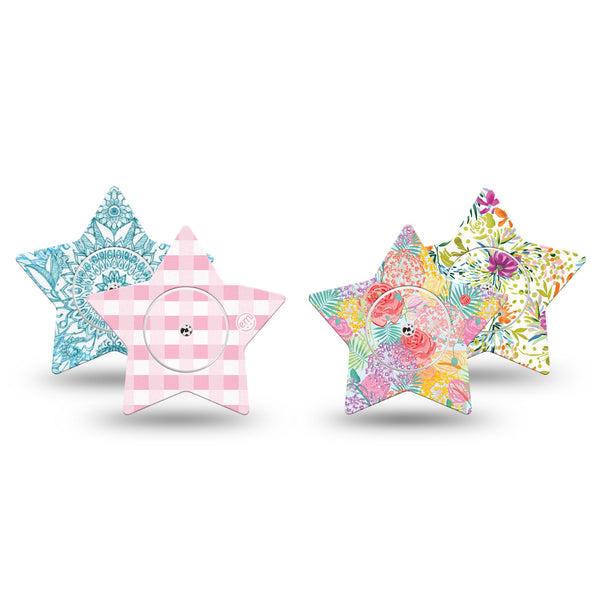 ExpressionMed Fresh Greenery Freestyle Libre, Libre 2 Plus, and Abbott Lingo Star, tape and sticker  Bright petals Waterproof Sensor Cover for CGM