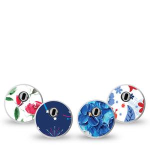 ExpressionMed Red, White & Bloom Variety Pack Freestyle Libre 3 Sticker 4-Pack Sticker Variety Red Petals, Decorative Decal CGM Design