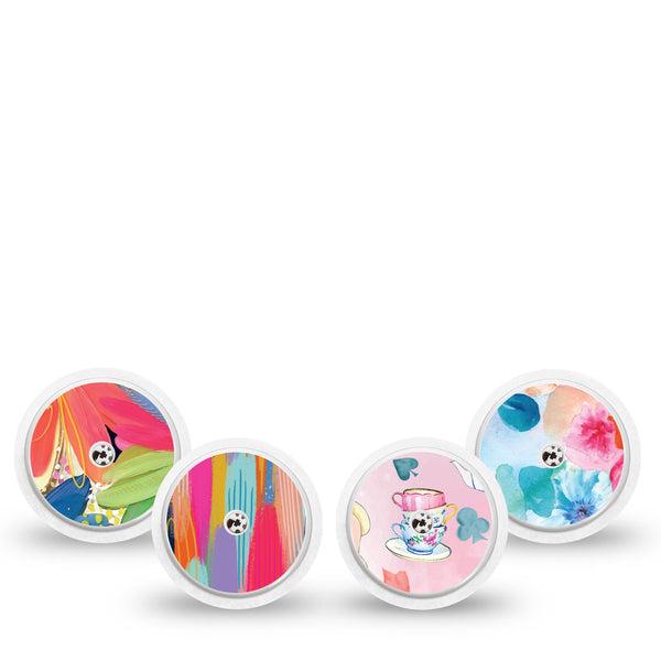 ExpressionMed Soft-Tone Freestyle Libre, Libre 2 Plus, and Abbott Lingo Sticker, 4-Pack Sticker soft aesthetic design Overlay Patch for Continuous Glucose Monitor