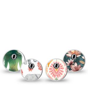 ExpressionMed Balance Bloom Freestyle Libre 3 and Libre 3 Plus Sticker, 4-Pack Sticker peaceful flower pattern art Vinyl Decoration for CGM