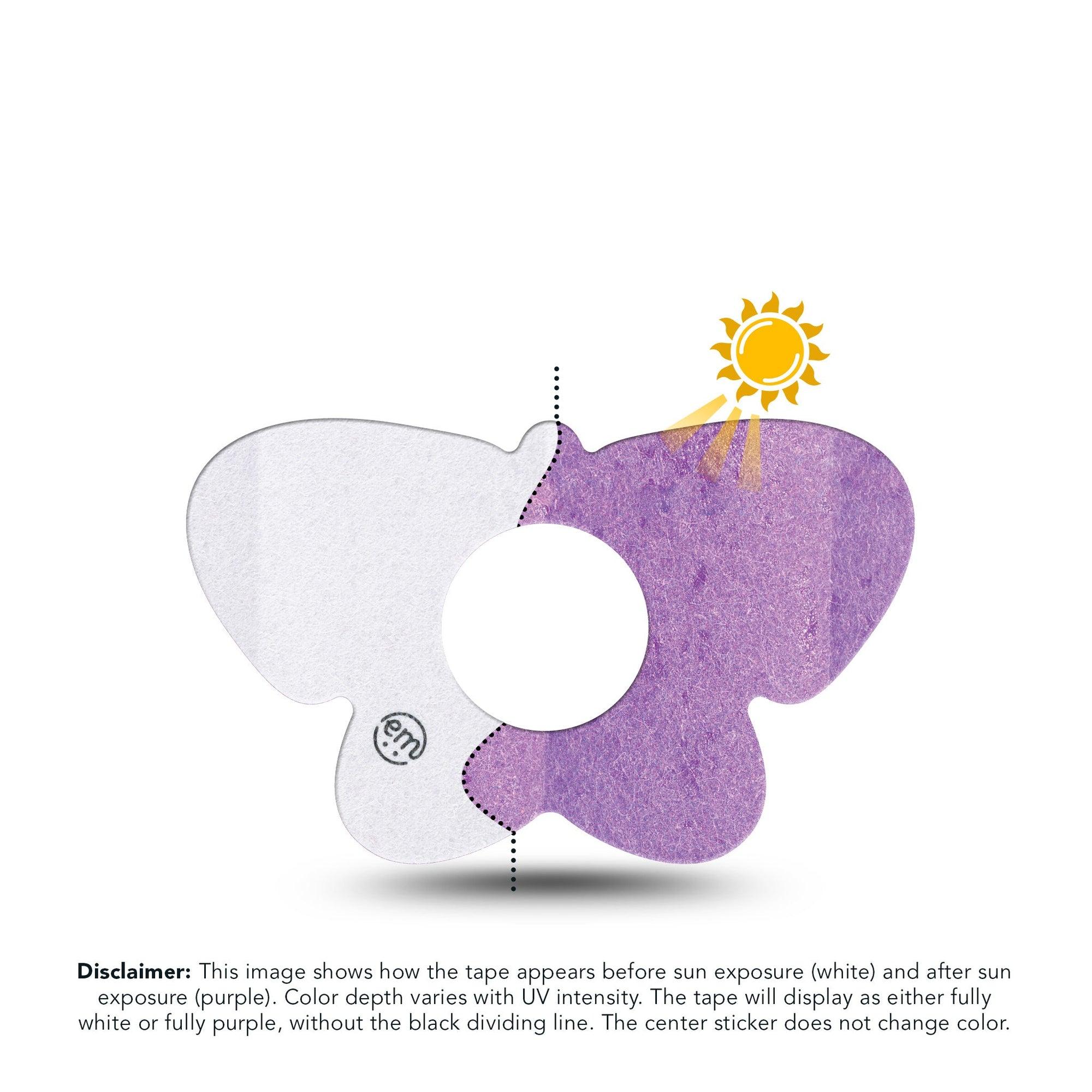 ExpressionMed Solar Violet Infusion Set Butterfly Shape Tape, 5-Pack Tape Photochromatic Color Shift, Plaster Continuous Glucose Monitor Design
