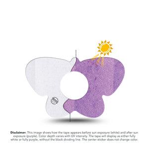 ExpressionMed Solar Violet Infusion Set Butterfly Shape Tape, 5-Pack Tape Photochromatic Color Shift, Plaster Continuous Glucose Monitor Design