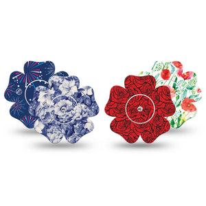 ExpressionMed Heritage Floral Freestyle Libre, Libre 2 Plus, and Abbott Lingo Flower, tape and sticker  vintage flower pattern Best Covers for CGM