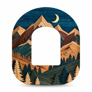 ExpressionMed Wood Mountains Omnipod, Single Tape earthy outdoor graphic Accessories For Insulin Pump