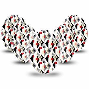 ExpressionMed Playing Cards Medtronic Guardian Enlite Universal Oval 5-Pack Tape Standard Playing Card Pattern, Plaster CGM Design