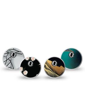 ExpressionMed Wild & Wonder Variety Pack Freestyle Libre 3 and Libre 3 Plus Sticker, 4-pack Sticker Variety, Forest and Sea, Decorative Decal CGM Design