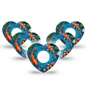 ExpressionMed Koi Pond Infusion Heart, 10-Pack floral koi print Adhesive Tape For Pump