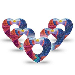ExpressionMed Grand Canyon Infusion Heart, 10-Pack canyon inspired print Adhesive Tape For Pump
