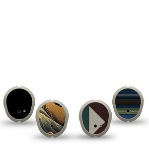 ExpressionMed Active Black Dexcom G7 and Dexcom Stelo Glucose Biosensor System Sticker, 4-Pack Sticker Cool geometric mountain and prints Sensor Cover for Continuous Glucose Monitor