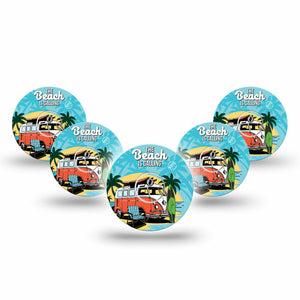 ExpressionMed The Beach is calling Freestyle Libre 3 Tape 5-Pack Tape and 5-Pack Sticker Beach Calling You Inspired Adhesive Tape CGM Design