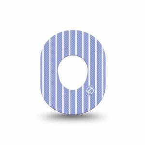 ExpressionMed Blue Stripes Dexcom G7 and Dexcom Stelo Glucose Biosensor System Mini, Single Tape Blue coastal stripe Waterproof Plaster for CGM