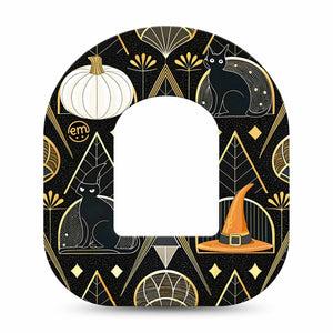 ExpressionMed Art Deco Halloween Omnipod Tape, Single Tape Classic Halloween Motifs, Adhesive Patch Pump Design