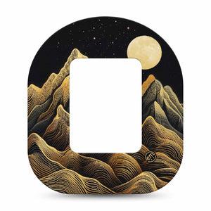 ExpressionMed Black Mountain Tandem Mobi Tape, Single Tape Black Gold Moon Summit, Adhesive Tape CGM Design