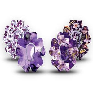 ExpressionMed Moody Plum Dexcom G6 Flower, tape and sticker  Violet luxurious garden Decorative Patch for CGM