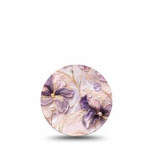ExpressionMed Pink Pearls Freestyle Libre 3 and Libre 3 Plus OverPatch, Single Tape Pink glistening florals Adhesive Tape for CGM