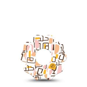 ExpressionMed Squiggles Infusion Set Flower Shape Tape, 5-Pack Tape Whimsical Geometric Pattern, Plaster Continuous Glucose Monitor Design