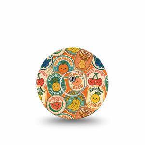 ExpressionMed Fruit Stickers Freestyle Libre 3 and Libre 3 Plus, Single Tape and Single Sticker Summer fruit print Accessories for Continuous Glucose Monitor