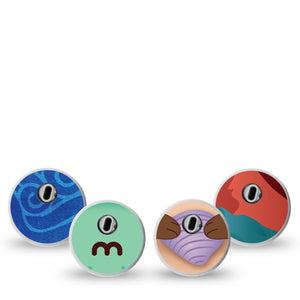 ExpressionMed River Retreat Variety Pack Freestyle Libre 3 Sticker 4-Pack Sticker Variety Playful River Friends, Decorative Decal CGM Design