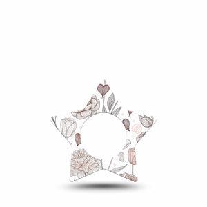 ExpressionMed Minimalist Botanical Freestyle Libre, Libre 2 Plus, and Abbott Lingo Star, Single Tape Contemporary botanical Decorative Patch for CGM