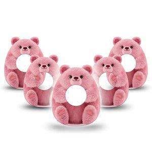 ExpressionMed Bear-y Lovable Freestyle Libre 2 and Libre 2 Plus Gumdrop Shape Tape, Abbott Lingo, 5-Pack  Tape Valentines inspired bear Patch CGM Design