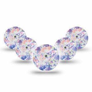 ExpressionMed Dreamy Blooms Freestyle Libre 3 Tape 5-Pack Tape and 5-Pack Sticker Soft Nature Theme Adhesive Tape CGM Design