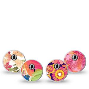 ExpressionMed Island Glow Variety Pack Freestyle Libre 3 Sticker 4-Pack Sticker Variety Beachy Pink Orange Sunset, Decorative Decal CGM Design