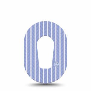 ExpressionMed Blue Stripes Dexcom G6 Mini, Single Tape Peaceful blue white stripes Adhesive Tape for CGM
