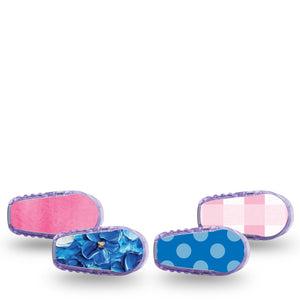 ExpressionMed Cotton Candy Coast Variety Pack Dexcom G6 Sticker, 4-Pack Sticker Variety Blues and Pinks, Vinyl Decoration Continuous Glucose Monitor Design