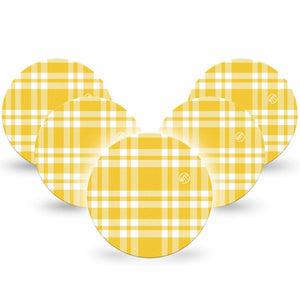 ExpressionMed yellow gingham Freestyle Libre, Libre 2 Plus, and Abbott Lingo OverPatch, 5-Pack Golden yellow gingham Best Covers for CGM