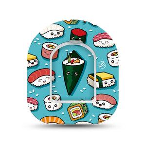 ExpressionMed Silly Sushi Pod Mini Tape Single Sticker and Single Tape, Fun Foodie Art Fixing Ring Tape Pump Design