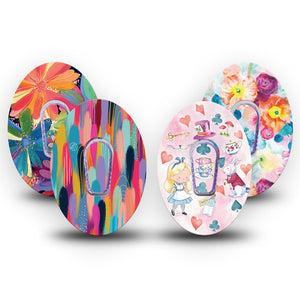 ExpressionMed Soft-Tone Dexcom G6, tape and sticker pastel botanical style Waterproof Plaster for Continuous Glucose Monitor