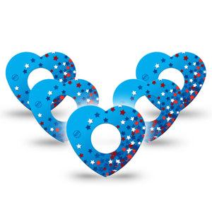 ExpressionMed Confetti Stars Infusion Set Heart Shape Tape 10-Pack Tape Fun Explosive Confetti Stars, Adhesive Tape Continuous Glucose Monitor Design