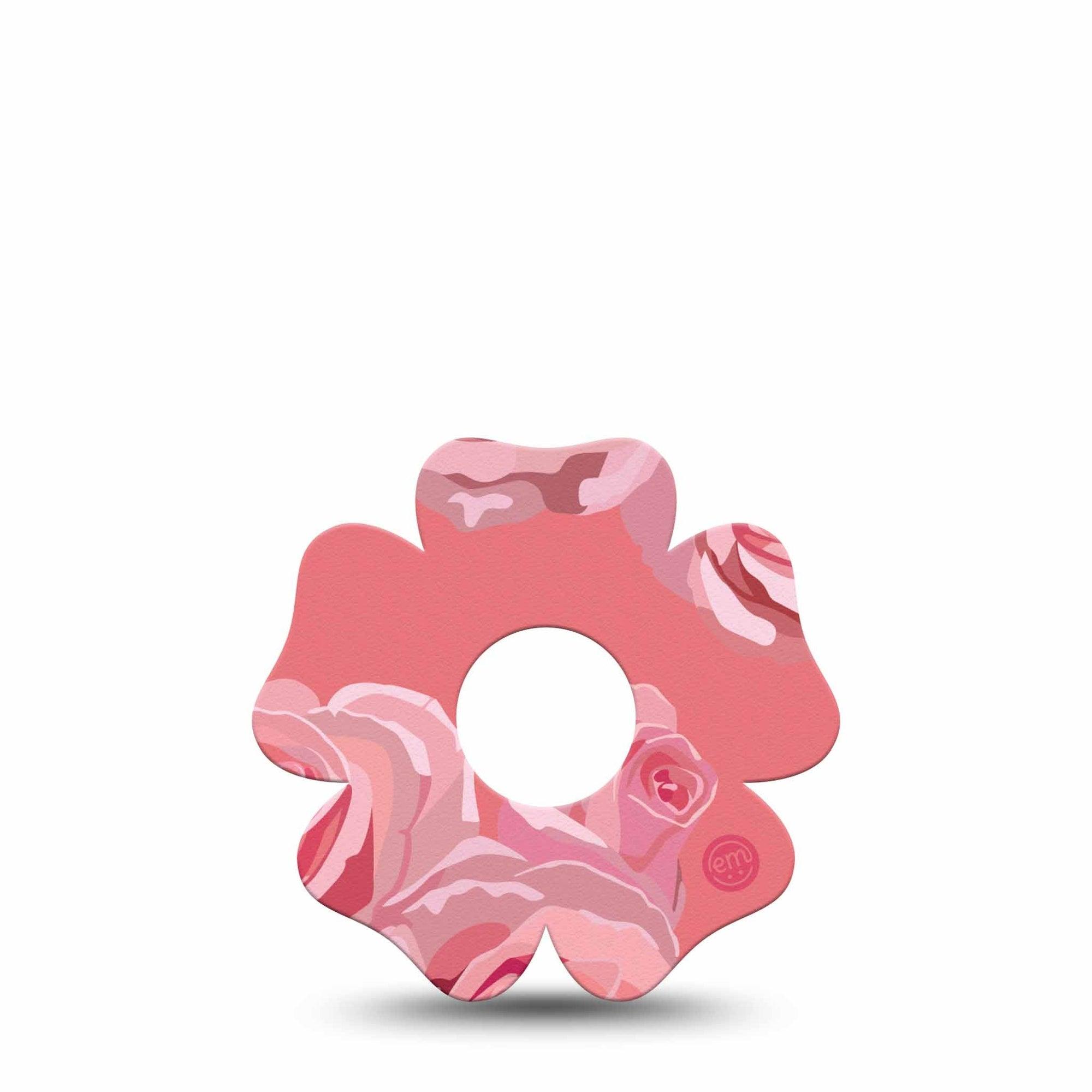 ExpressionMed Blush Rose Freestyle Libre 3 and Libre 3 Plus Flower Shape Tape Single Tape Rosy Glow Overlay Tape CGM Design
