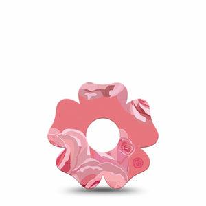 ExpressionMed Blush Rose Freestyle Libre 3 and Libre 3 Plus Flower Shape Tape Single Tape Rosy Glow Overlay Tape CGM Design