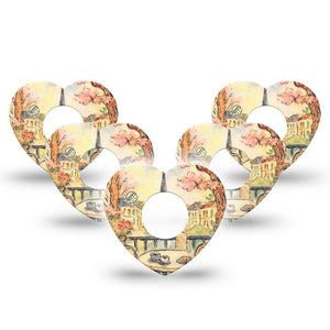 ExpressionMed Café Terrace Infusion Heart, 10-Pack Watercolor eiffel tower Adhesive Tape For Pump
