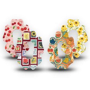 ExpressionMed Sweet Stickers Dexcom G6 Flower, 4-Pack Tape Warm tone prints Overlay Patch for Continuous Glucose Monitor