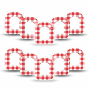 ExpressionMed Red Gingham Omnipod Mini, 10-Pack Red plaid Sensor Decoration For Pump