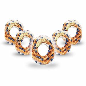ExpressionMed Breakfast Dexcom G7 and Dexcom Stelo Glucose Biosensor System Mini, 5-Pack Sweet waffles Accessories for Continuous Glucose Monitor