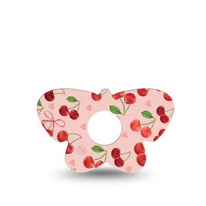 ExpressionMed Cherries Freestyle Libre 3 and Libre 3 Plus Butterfly Shape Tape, Single Tape Sweet Cherry Bundles, Overlay Patch CGM Design