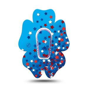 ExpressionMed Confetti Stars Dexcom G6 Flower Shape Tape Single Tape and Single Sticker Star Sprinkles, Adhesive Patch Continuous Glucose Monitor Design